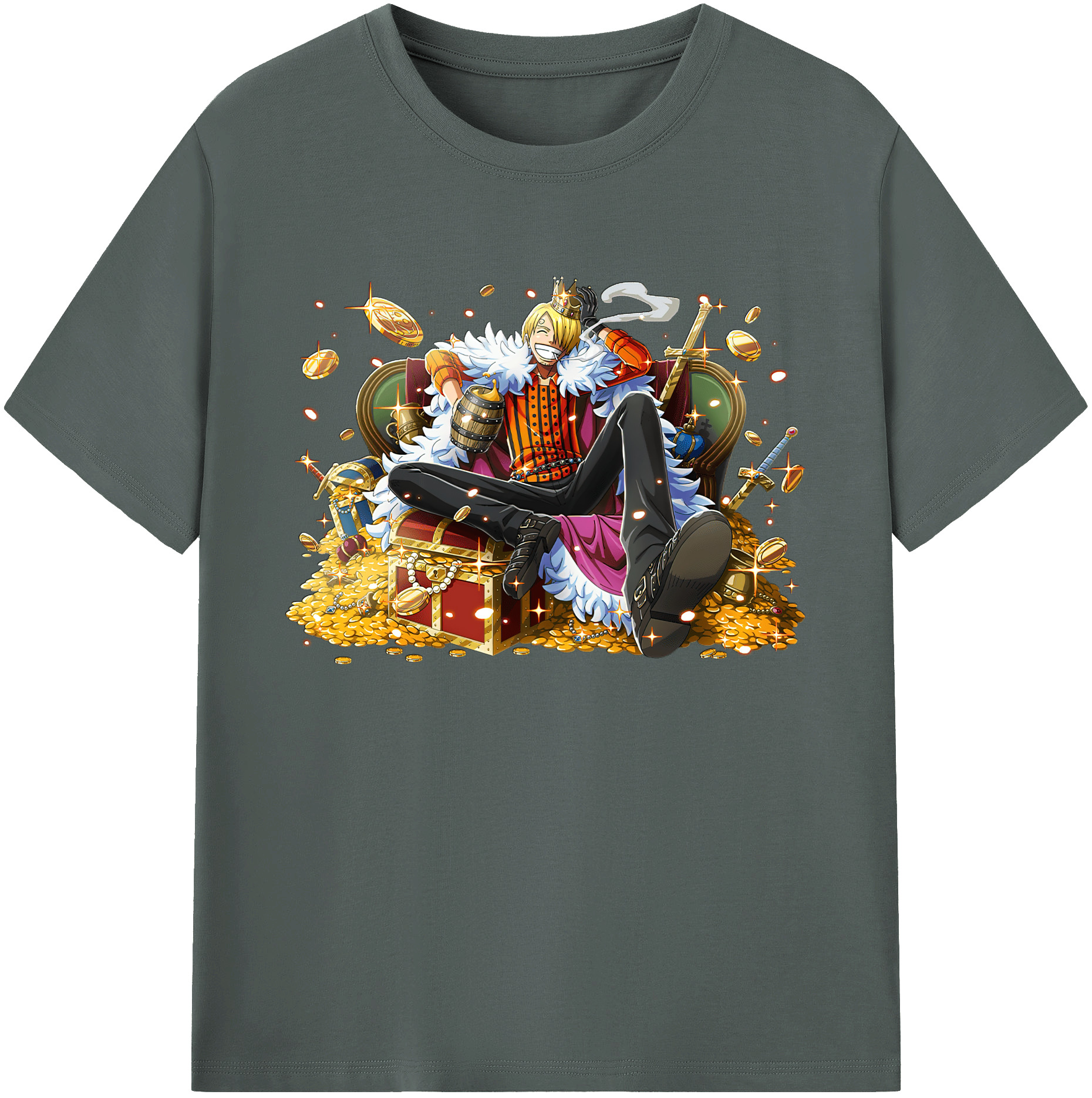 （画像用） ワンピース サンジ ONE PIECE Sanji 綿100％ メンズ半袖Tシャツ｜肌触りやわらか＆通気性